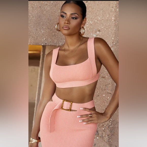 JLUX LABEL PEACH NICOLE RIBBED SET *SOLD OUT* - Picture 3 of 9